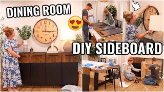 DIY DINING ROOM SIDEBOARD😍 RENOVATION HOUSE DECORATING amp PROJECTS  BUILDING A SIDEBOARD [upl. by Besnard]