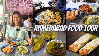 Best AHMEDABAD Street Food  Jalebi Fafda Dal Pakwan Snacks Frankie amp More [upl. by Milak]