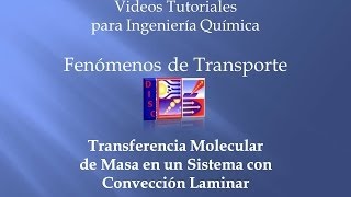 Fenómenos de TransporteTransferencia de Masa Convección Laminar [upl. by Onilecram]