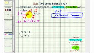 Ex Determine if a Sequence is Arithmetic or Geometric arithmetic [upl. by Deeyn814]