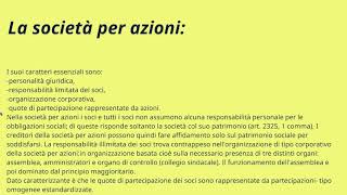 DIRITTO COMMERCIALE La società per azioni [upl. by Vannie]