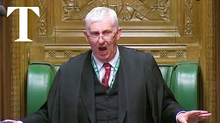 MP shouts quotBring back Bercowquot at Sir Lindsay Hoyle during Gaza debate [upl. by Lecirg922]