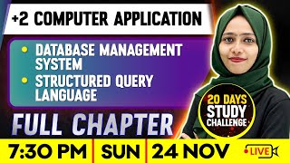 Plus Two CA  Database Management System  Structured Query Language Full Chapter  Exam Winner [upl. by Humberto]