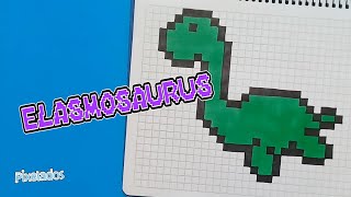 COMO DIBUJAR UN ELASMOSAURUS EN PIXEL ART  PIXELADOS [upl. by Tocs]