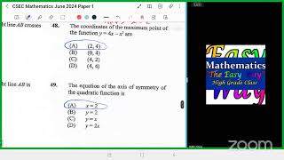 CSEC Mathematics June 2024 Paper 1 Answers [upl. by Ohploda]