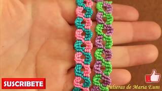 Pulsera de DOS colores con HILO MACRAMÉ [upl. by Seraphina]