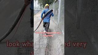 concrete spraying on the slope construction video trending viralvideo trendingshorts music [upl. by Hollington]