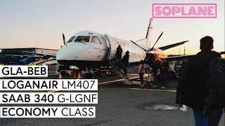 LOGANAIR  Glasgow  Benbecula  Saab 340  Trip Report  Full Flight [upl. by Ahsonek142]