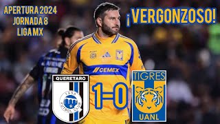 Queretaro vs Tigres 10 Resumen Completo  Jornada 8 Apertura 2024 Liga Mx  ¡VERGONZOSO [upl. by Icken606]