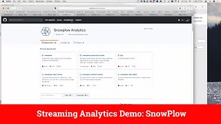 Streaming Analytics Demo SnowPlow [upl. by Nanaek161]