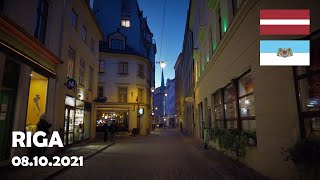 Riga Latvia Evening walk in the Old Town 4K [upl. by Ursel]