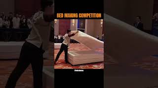 Bed Making Competition bedmaking tutorial shorts hotel [upl. by Milde115]