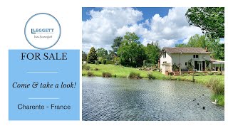 Property for sale with small lake in ExideuilsurVienne Charente France [upl. by Noicnecsa426]