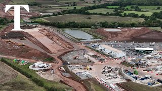 Drone footage reveals HS2s impact on Englands countryside [upl. by Kciredor]