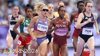 Elle St Pierre speeds to third as Faith Kipyegon paces 1500m semi  Paris Olympics  NBC Sports [upl. by Adna]