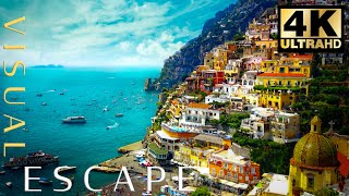 Amalfi Coast  Italy  Drone FlyBy in 4k  A Visual Escape With Relaxing Music [upl. by Catlee]