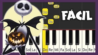 Esto es Halloween  TUTORIAL DE PIANO FÁCIL  EASY PIANO [upl. by Idissac]