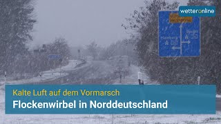 ❄️ Schneefall in Norddeutschland – Kaltluft auf dem Vormarsch [upl. by Attenehs]