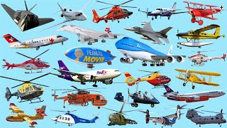 Aircraft Compilation  Airplanes for kids  Picture Show  Fun amp Educational Learning Video [upl. by Airun]