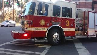 Savannah GA Engine 3 Responding  Savannah Fire Department [upl. by Sophey898]