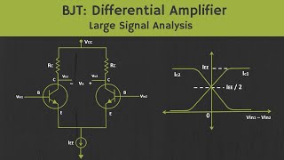 BJT Differential Amplifier Large Signal Analysis [upl. by Buke]