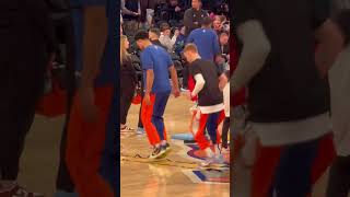 The Nova Boys warming up for the New York Knicks vs Detroit Pistons Josh Hart at the end 😂 [upl. by Tad]