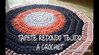 Tepete o alfombra redondo tejido a crochet con Trapillo ♥♥♥ Totora [upl. by Pyne]