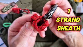 Easy 1Strand Cobra Weave Paracord Knife Sheath Tutorial [upl. by Wolfy]