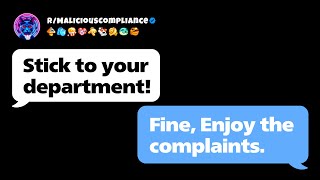 rMaliciousCompliance  Dont Help Customers from Other Departments Enjoy the Complaints [upl. by Ariad]