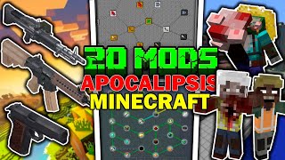 🧟Top 20 MODS de APOCALIPSIS MINECRAFT 100 DIAS🔥TEXTURAS Habilidades Misiones Zombies infección👑 [upl. by Langan71]