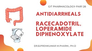 Antidiarrheals  Racecadotril Loperamide Diphenoxylate  GIT Pharmacology  Part 28 [upl. by Almira411]