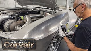 Starting Front Fender Fabrication • Episode 11 • Twin Turbo 69 Corvair [upl. by Wilkison]