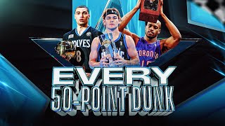 Every 50Point Dunk In NBA Slam Dunk Contest History 19842024 [upl. by Halilahk]