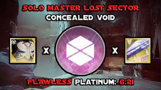 Solo Flawless Master Lost Sector  Concealed Void  Prismatic Titan Destiny 2 [upl. by Eynaffit]