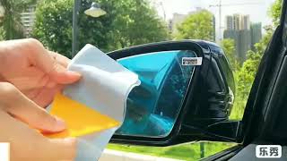 Water membrane for Car Rear View Mirror Nano coating protective film anti water mist rainproof [upl. by Ahsa]