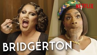 Drag Queens Monét X Change amp The Vivienne Take a Bridgerton Etiquette Class  Netflix [upl. by Trinatte]