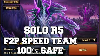 SOLO R5 F2P Speed Team 100 Safe Summoners War [upl. by Innattirb]