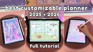 Best Customizable Digital Planner 2025  2026 💕 Full Tutorial  iPad amp Android [upl. by Yenoh]