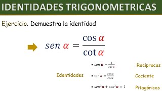 Demostracion de Identidades Trigonometricas  Nivel Basico  Ejemplo 1 [upl. by Modie]