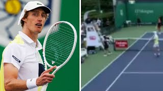 Tennis star on match point gets immediately disqualified for firing ball in umpires faceMarc Polman [upl. by Rehpotsrhc]