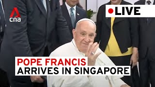 LIVE Pope Francis arrives in Singapore last stop of Asia Pacific tour [upl. by Mamoun]