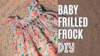 Baby girl frilled frock DIYCuttingampStitching babygirl frilldress diy [upl. by Nav928]