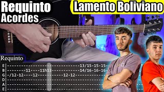 Lamento Boliviano  Eslabón Armado  Requinto y Acordes  Tutorial  Como tocar en Guitarra Con TABS [upl. by Arline]