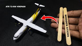 build airplane model from wooden sticks  ATR 72500 Voepass [upl. by Namrac]