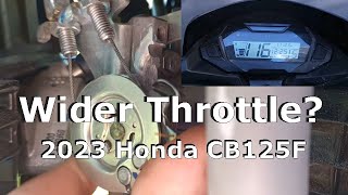 Grinding The Throttle Stop For Wider Throttle  2023 Honda CB125F [upl. by Flosi37]