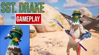 New Sgt Drake Skin Gameplay Fortnite Battle Royale [upl. by Berkin617]