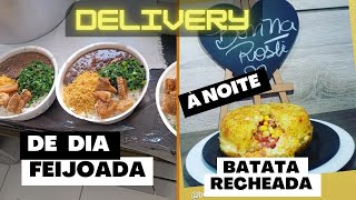 Um DIA TODO de TRABALHO no DELIVERY VENDENDO FEIJOADA E BATATA ROSTI A NOITE [upl. by Gokey]