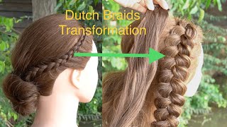 How to transform very thin hair to be come thick Dutchbraid Hairstyle for clients who has thin hair [upl. by Arri]