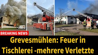 Grevesmühlen Feuer in Tischlerei  mehrere Verletzte [upl. by Eznyl]