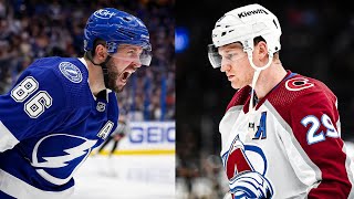 Kucherov vs MacKinnon Scoring Race  EVERY POINT SO FAR This Season [upl. by Aisayt588]